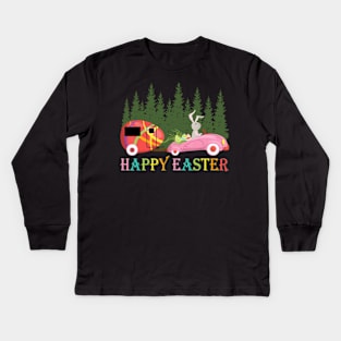 Camping shirt Happy Easter Day Bunny eggs Gift for men women Kids Long Sleeve T-Shirt